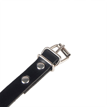 SUBBLIME - 953690 KAJDANKI Z PASKIEM BONDAGE CZARNE JEDNORAZOWY ROZMIAR