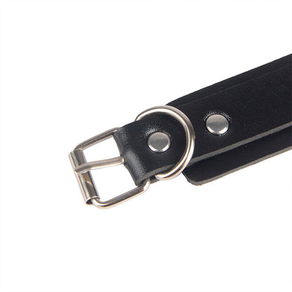 SUBBLIME - 953690 KAJDANKI Z PASKIEM BONDAGE CZARNE JEDNORAZOWY ROZMIAR