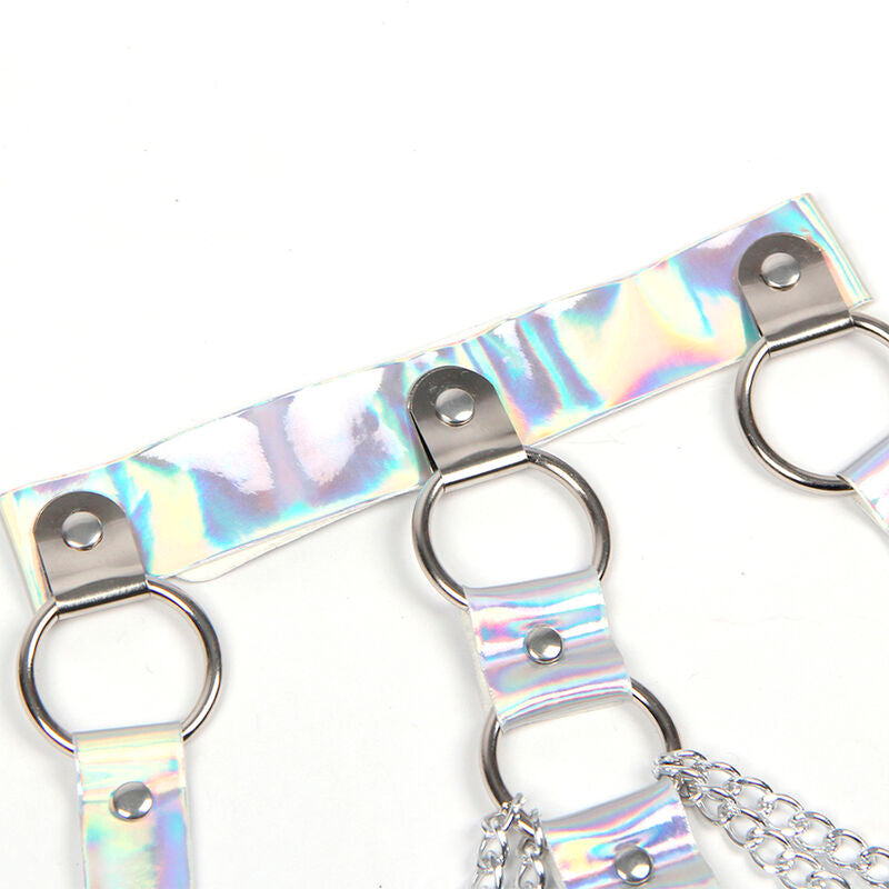 SUBBLIME - 953737 SZELKA PIERSIOWA Z KÓŁKAMI I ŁAŃCUCHAMI SREBRNA JEDNORAZOWY ROZMIAR