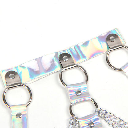 SUBBLIME - 953737 SZELKA PIERSIOWA Z KÓŁKAMI I ŁAŃCUCHAMI SREBRNA JEDNORAZOWY ROZMIAR