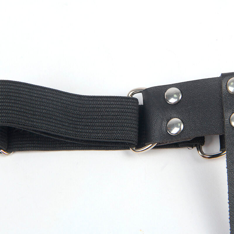 SUBBLIME - 953744 REGULOWANA SKÓRZANA PODWIĄZKA PUNK CZARNA JEDNORAZOWA