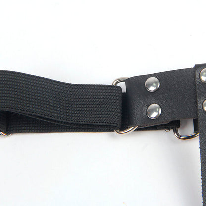 SUBBLIME - 953744 REGULOWANA SKÓRZANA PODWIĄZKA PUNK CZARNA JEDNORAZOWA