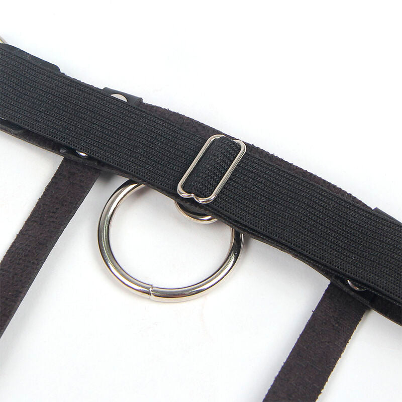 SUBBLIME - 953744 REGULOWANA SKÓRZANA PODWIĄZKA PUNK CZARNA JEDNORAZOWA