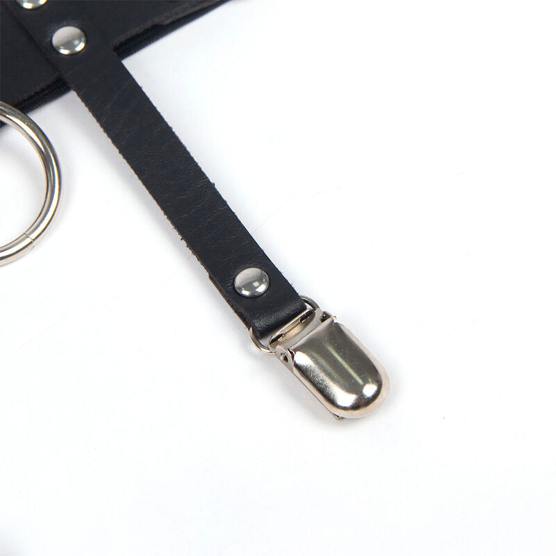 SUBBLIME - 953744 REGULOWANA SKÓRZANA PODWIĄZKA PUNK CZARNA JEDNORAZOWA