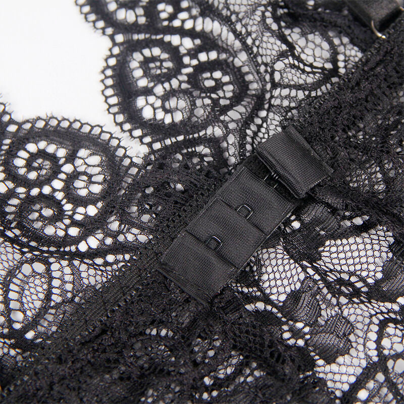 SUBBLIME - 953928 JEDWABNA I KORONKOWA KOSZULKA NOCNA + MAJTKI CZARNE L/XL