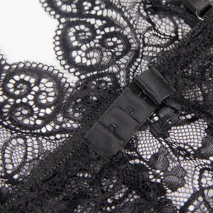 SUBBLIME - 953928 JEDWABNA I KORONKOWA KOSZULKA NOCNA + MAJTKI CZARNE L/XL