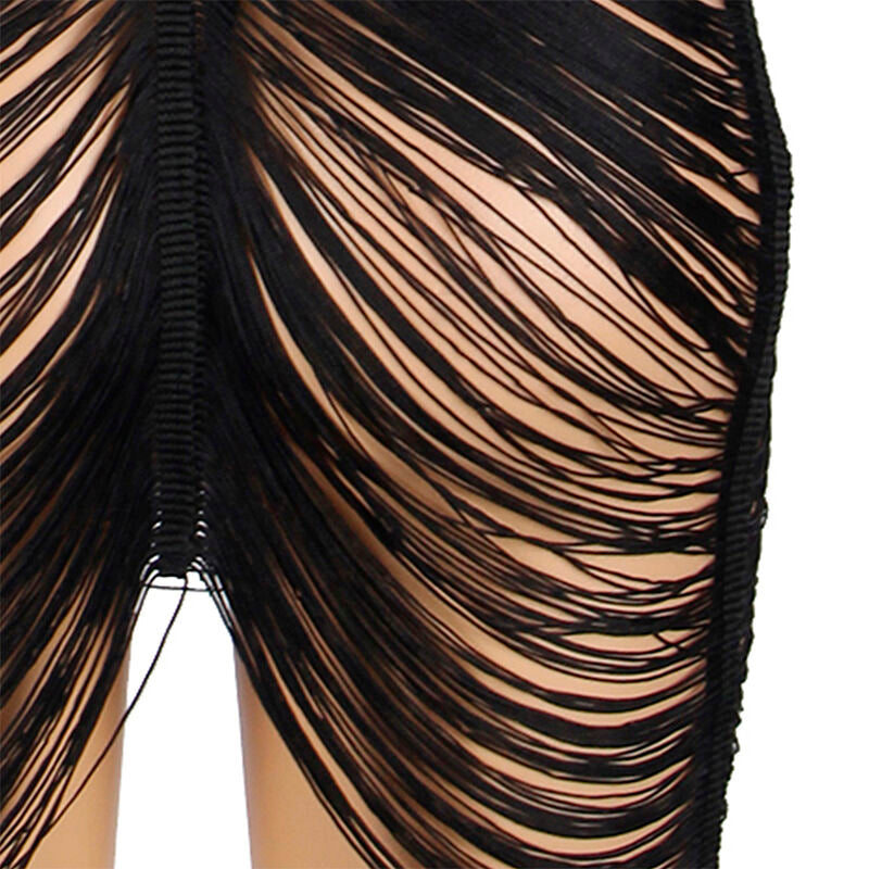 SUBBLIME - 954222 SUKIENKA NA RAMIĄCZKACH + STRINGI CZARNA S/M