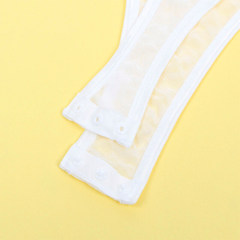 SUBBLIME - 954284 BODY Z ŁAŃCUCHAMI + PAS DO POŃCZOSZKÓW BIAŁE S/M