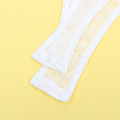 SUBBLIME - 954284 BODY Z ŁAŃCUCHAMI + PAS DO POŃCZOSZKÓW BIAŁE S/M