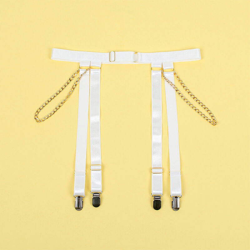 SUBBLIME - 954291 BODY Z ŁAŃCUCHAMI + PAS DO POŃCZOSZKÓW BIAŁE L/XL