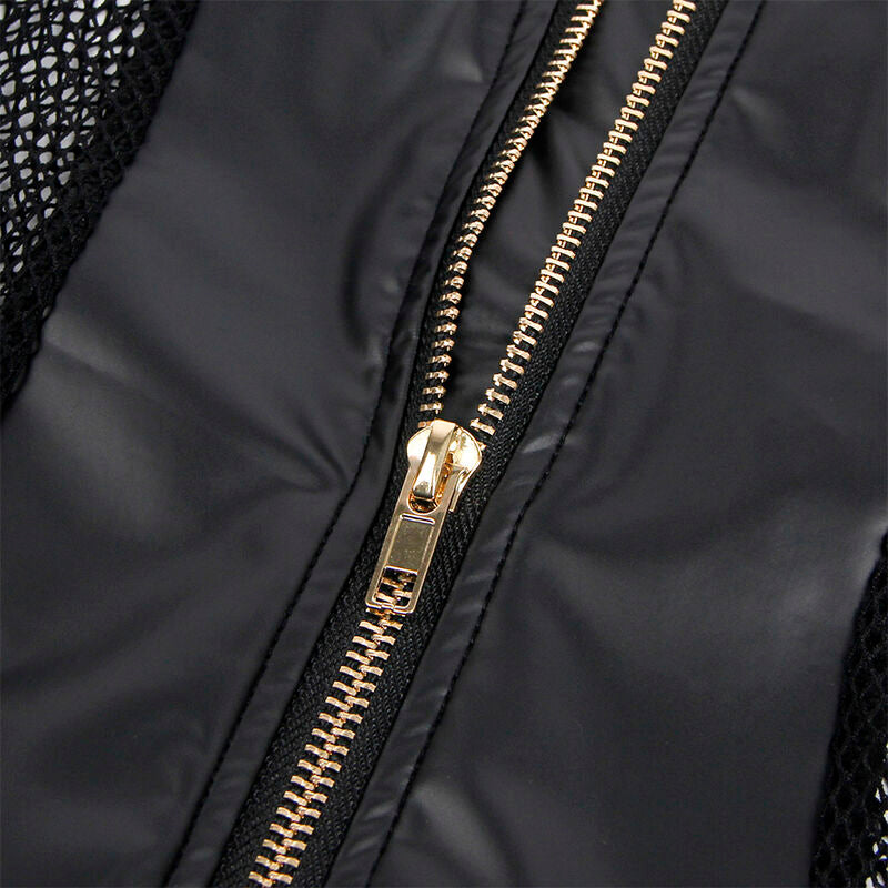 SUBBLIME - 954451 SEKSOWNA SUKIENKA Z SIATKI SKÓRZANA CZARNA L/XL