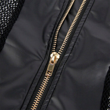 SUBBLIME - 954451 SEKSOWNA SUKIENKA Z SIATKI SKÓRZANA CZARNA L/XL