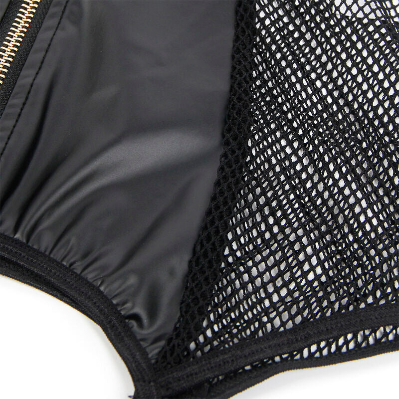 SUBBLIME - 954451 SEKSOWNA SUKIENKA Z SIATKI SKÓRZANA CZARNA L/XL