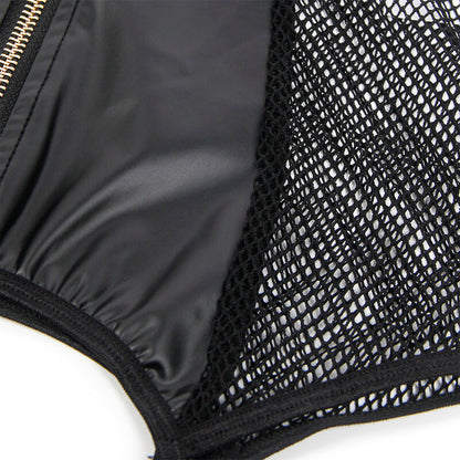 SUBBLIME - 954451 SEKSOWNA SUKIENKA Z SIATKI SKÓRZANA CZARNA L/XL