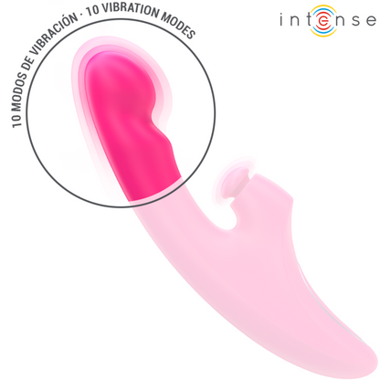 INTENSE - WIBRATOR EMI 13,5 CM WIELOFUNKCYJNY 3 W 1 10 WIBRACJI RÓŻOWY