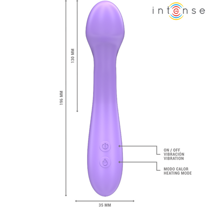 INTENSE - WIBRATOR BECKY 19 CM PODGRZEWANY 7 WIBRACJI FIOLETOWY