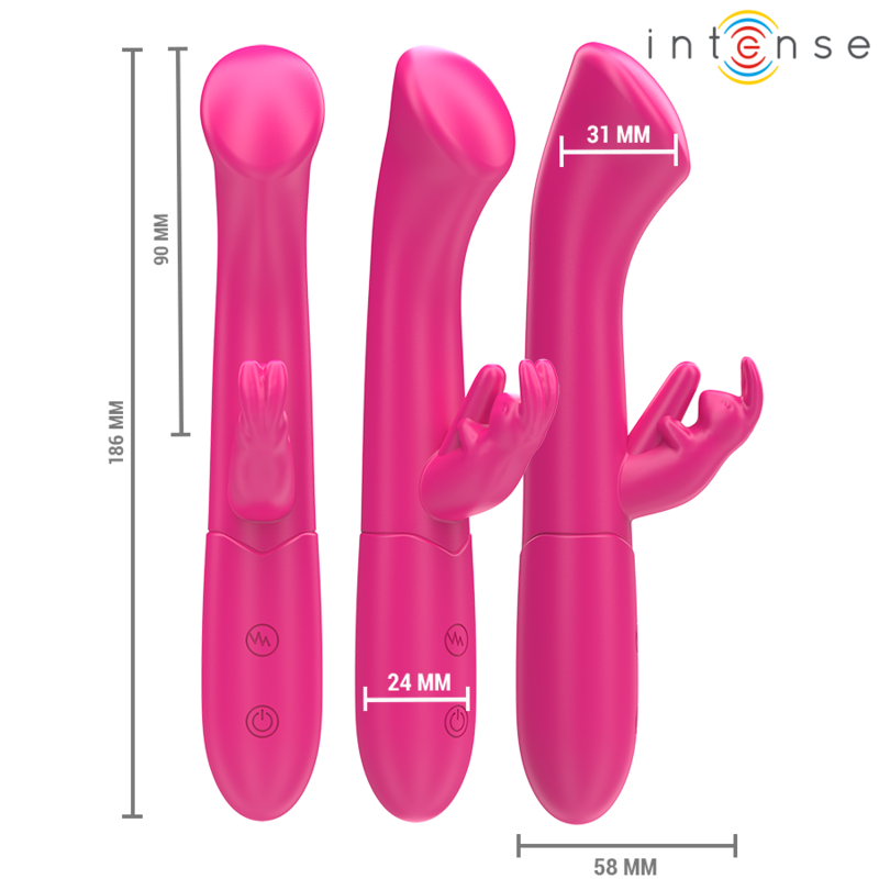 INTENSE - JULIETA RABBIT WIBRATOR 18,6 CM 10 WIBRACJI RÓŻOWY