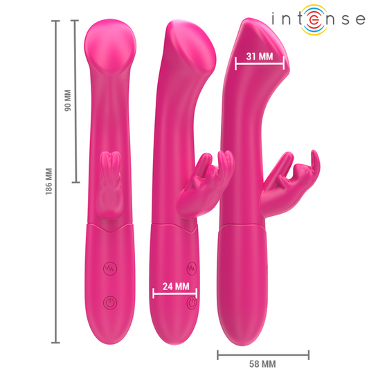 INTENSE - JULIETA RABBIT WIBRATOR 18,6 CM 10 WIBRACJI RÓŻOWY