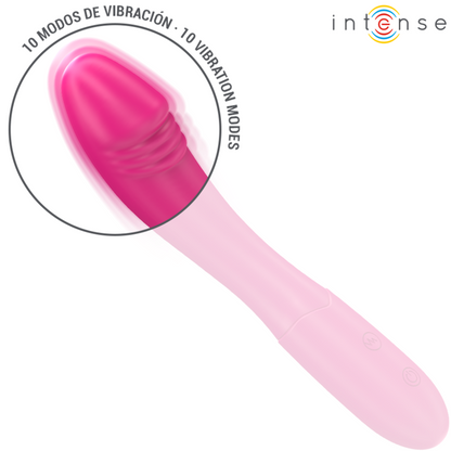 INTENSE - WIBRATOR BELINDA 19 CM ELASTYCZNY 10 WIBRACJI RÓŻOWY