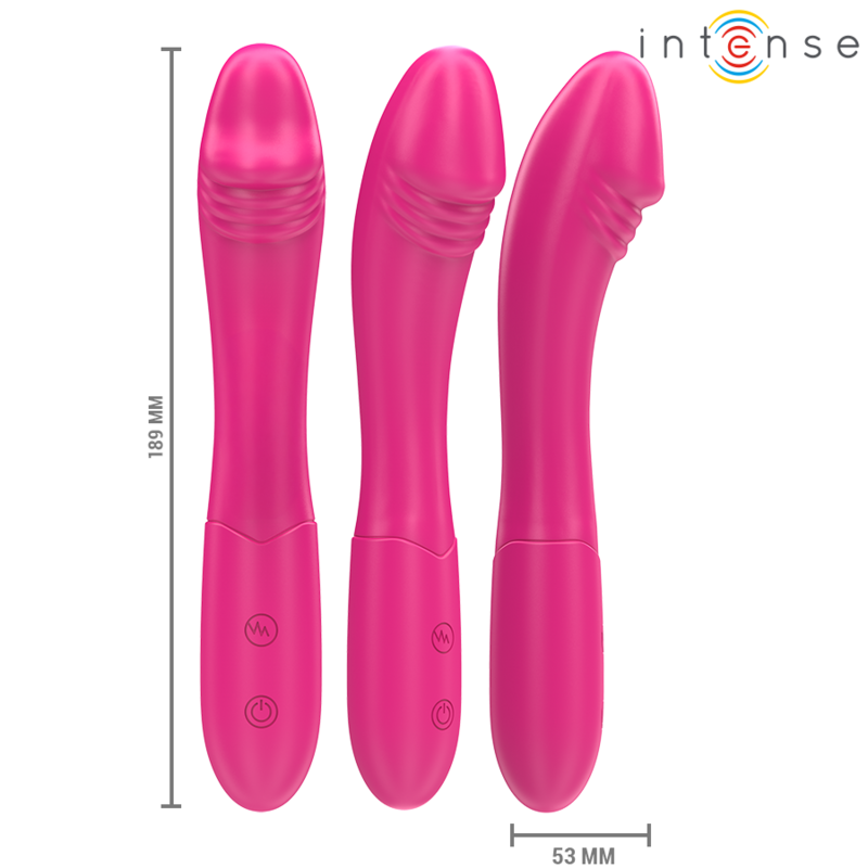 INTENSE - WIBRATOR BELINDA 19 CM ELASTYCZNY 10 WIBRACJI RÓŻOWY