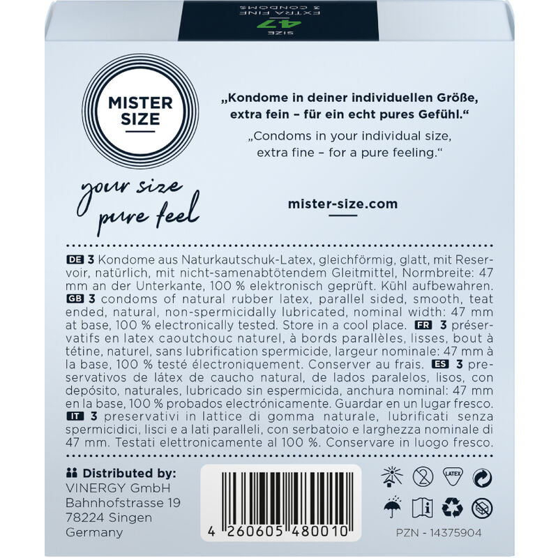 MISTER SIZE - PREZERWATYWY ROZMIAR XS 47 MM (3 SZTUKI)