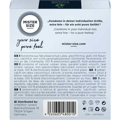 MISTER SIZE - PREZERWATYWY ROZMIAR XS 47 MM (3 SZTUKI)
