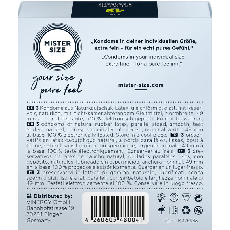 MISTER SIZE - ROZMIAR PREZERWATYWY S 49 MM (3 SZTUKI)