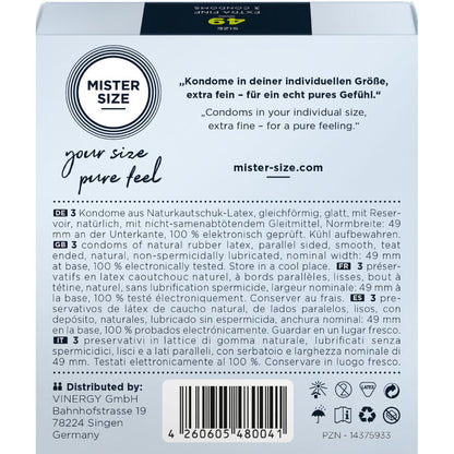 MISTER SIZE - ROZMIAR PREZERWATYWY S 49 MM (3 SZTUKI)