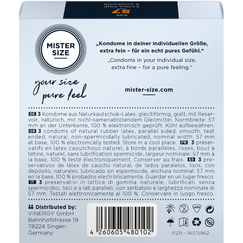 MISTER SIZE - ROZMIAR PREZERWATYWY L 57 MM (3 SZTUKI)