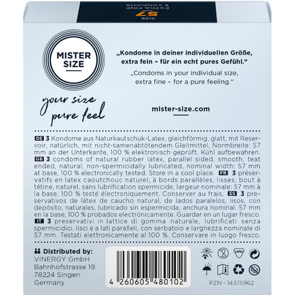 MISTER SIZE - ROZMIAR PREZERWATYWY L 57 MM (3 SZTUKI)