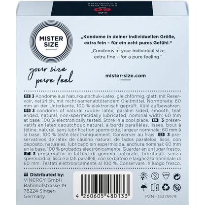 MISTER SIZE - ROZMIAR PREZERWATYWY XL 60 MM (3 SZTUKI)