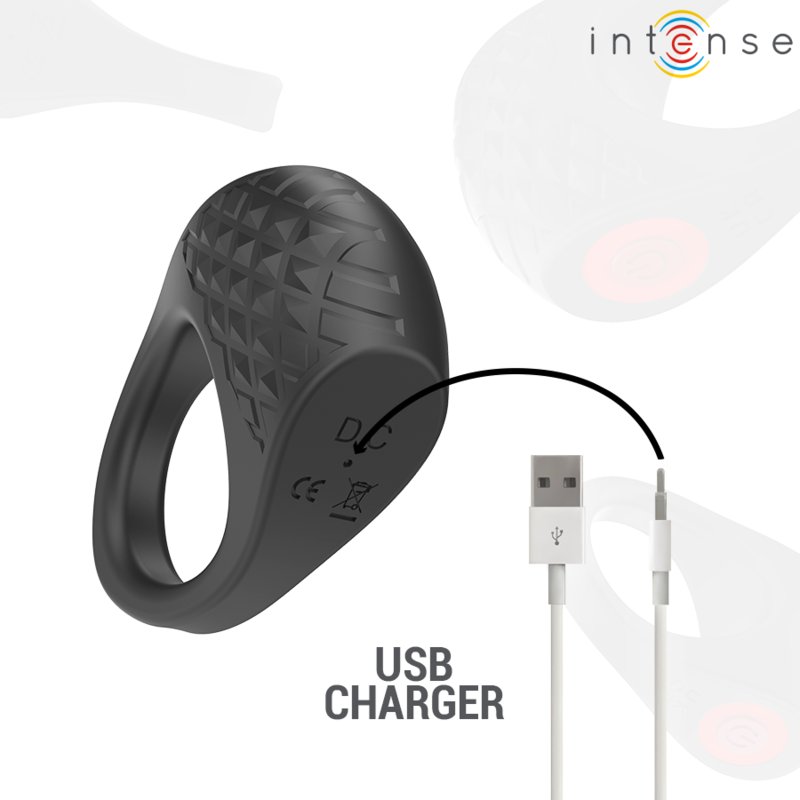 INTENSYWNY - WIBRATOR CLOVER PENIS RING 10 WIBRACJI CZARNY