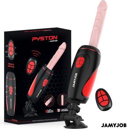 JAMYJOB - PYSTON BASE AUTOMATYCZNY MASTURBATOR Z PILOTEM STEROWANYM DILDO