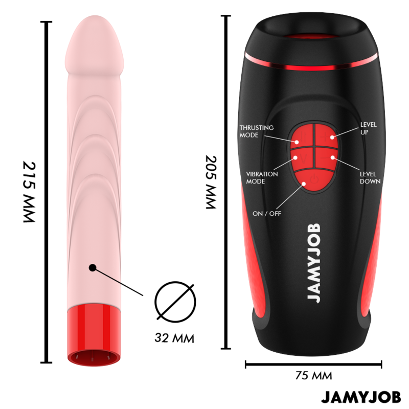 JAMYJOB - PYSTON BASE AUTOMATYCZNY MASTURBATOR Z PILOTEM STEROWANYM DILDO