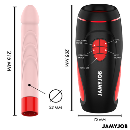 JAMYJOB - PYSTON BASE AUTOMATYCZNY MASTURBATOR Z PILOTEM STEROWANYM DILDO