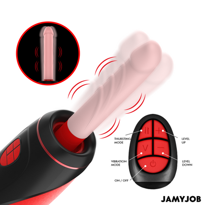 JAMYJOB - PYSTON BASE AUTOMATYCZNY MASTURBATOR Z PILOTEM STEROWANYM DILDO
