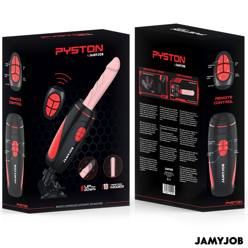 JAMYJOB - PYSTON BASE AUTOMATYCZNY MASTURBATOR Z PILOTEM STEROWANYM DILDO