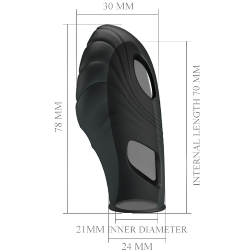 PRETTY LOVE - LICH SILIKONOWY WIBRATOR NA PALCÓW CZARNY