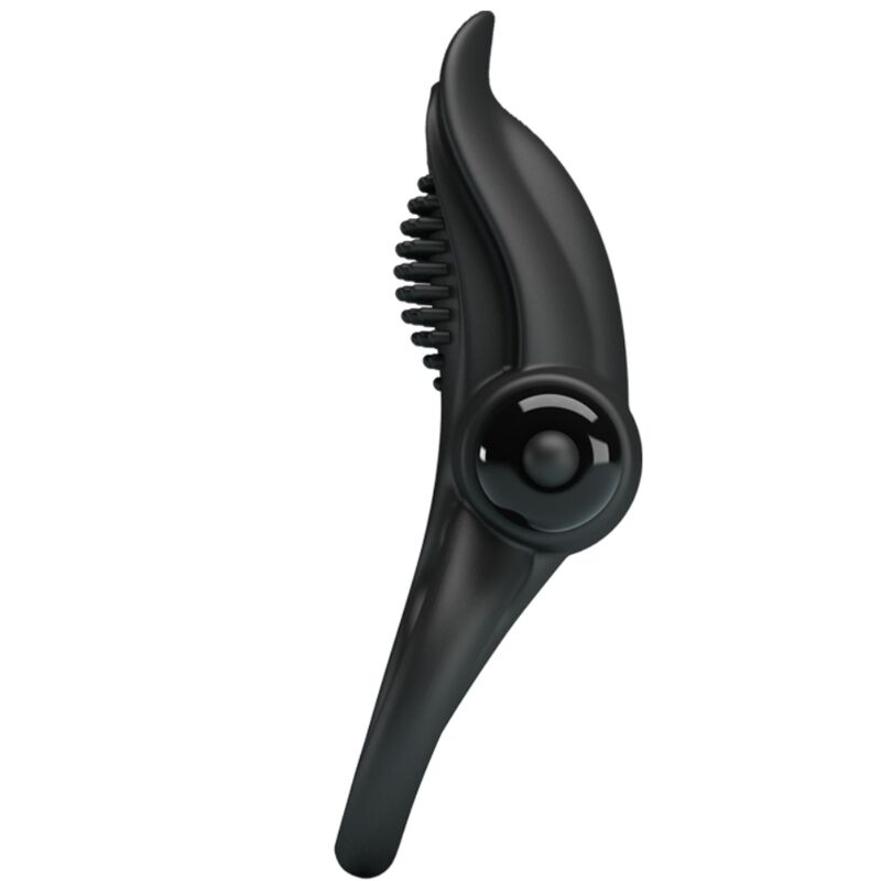 PRETTY LOVE - PODWÓJNY PIERŚCIEŃ WIBRACYJNY + STYMULATOR ŁECHTACZKI 10 WIBRACJI CZARNY