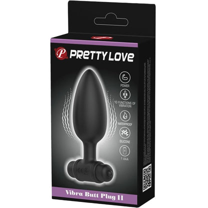 PRETTY LOVE - WIBRACYJNY ZATYCZKA ANALNA 2 ZATYCZKA ANALNA 10 WIBRACJI CZARNY