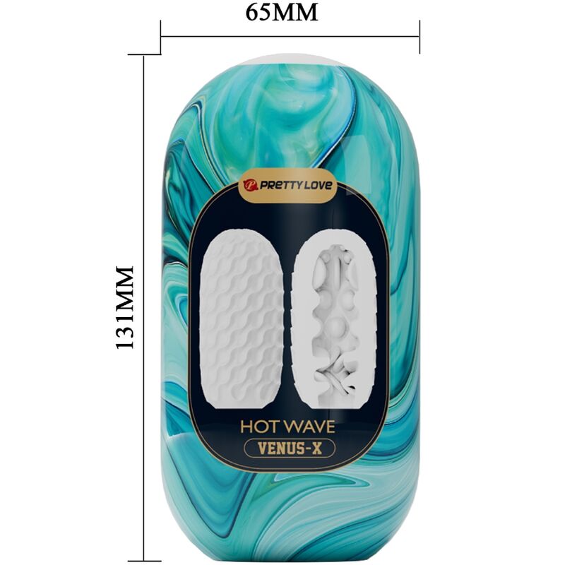 PRETTY LOVE - HOT WAVE SILIKONOWY MĘSKI MASTURBATOR BIAŁY