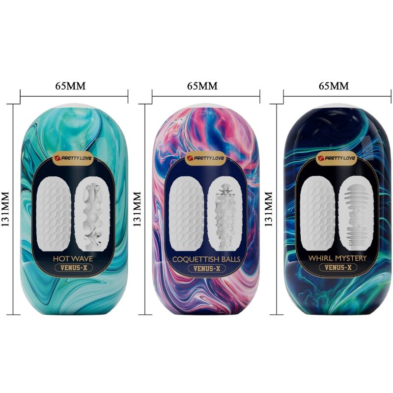 PRETTY LOVE - VENUS X 15 SILIKONOWY MĘSKI MASTURBATOR BIAŁE