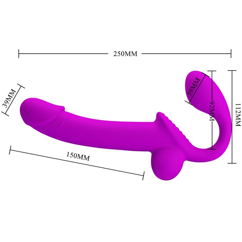 PRETTY LOVE - KELPIE PODWÓJNY STYMULATOR PASOWY FIOLETOWY