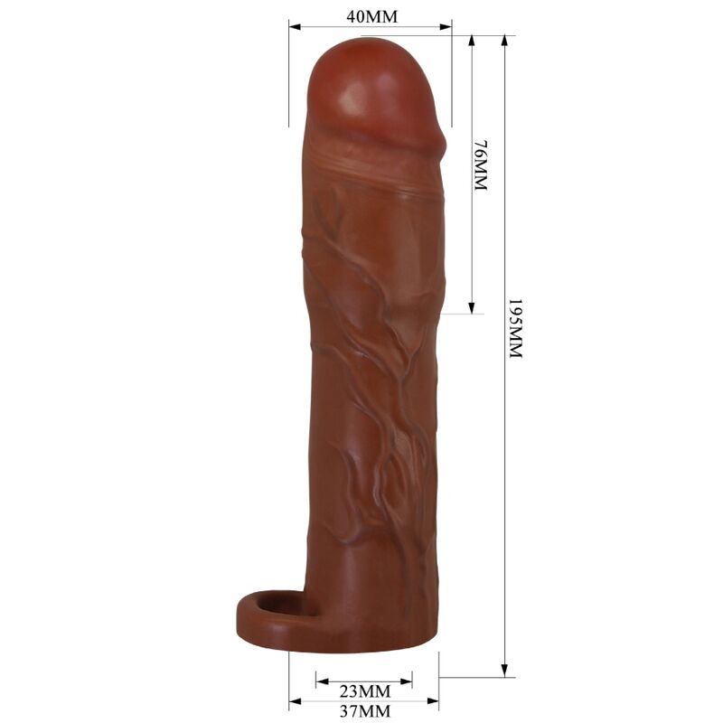 PRETTY LOVE - RĘKAW NA PENIS GERD Z PRZEDŁUŻENIEM 7,6 CM MULATTO