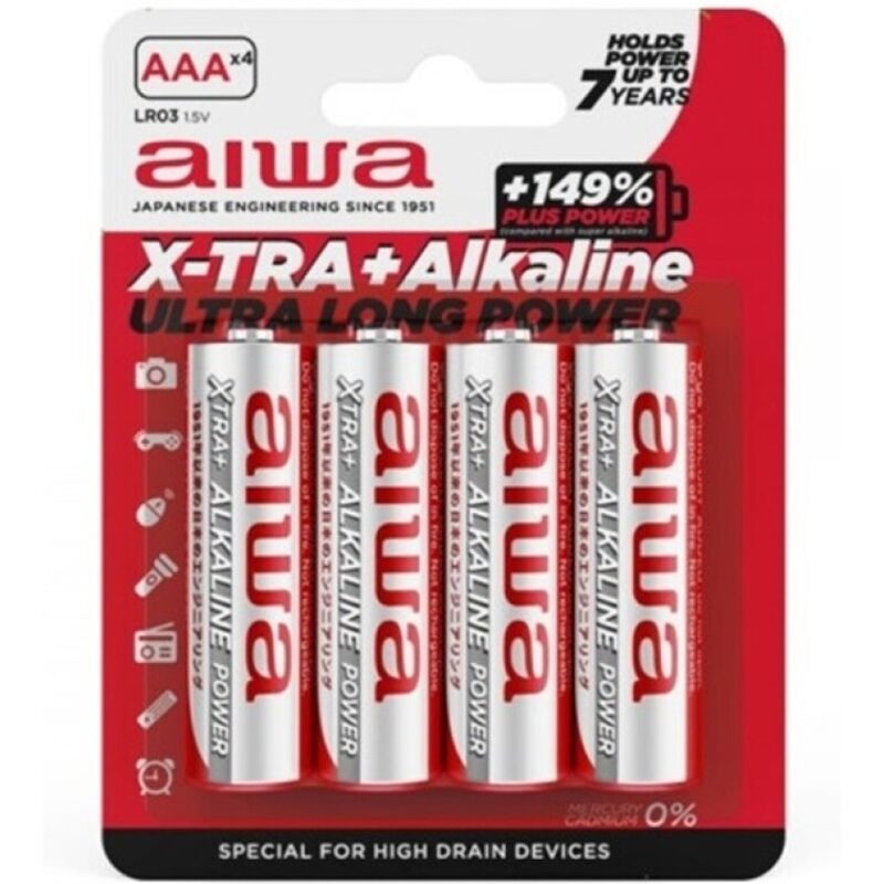 AIWA - X-TRA ALKALINE AAA BATERIA ALKALICZNA LR03 BLISTER*4