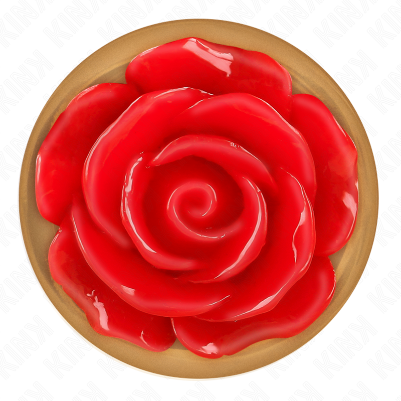 KINK - RÓŻOWY ZŁOTY KOREK ANALNY Z CZERWONĄ RÓŻĄ M