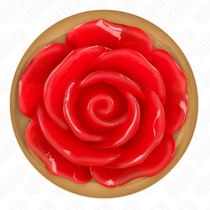 KINK - RÓŻOWY ZŁOTY KOREK ANALNY Z CZERWONĄ RÓŻĄ M