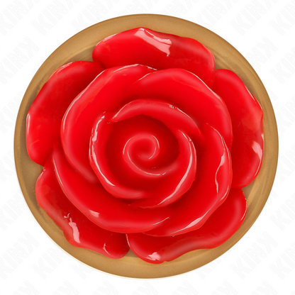 KINK - RÓŻOWY ZŁOTY KOREK ANALNY Z CZERWONĄ RÓŻĄ