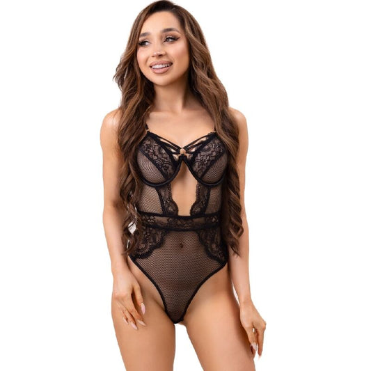LIVCO CORSETTI FASHION - PAULA LC 20209 BODY Z KORONKOWYMI DEKORACJAMI CZARNE S/M
