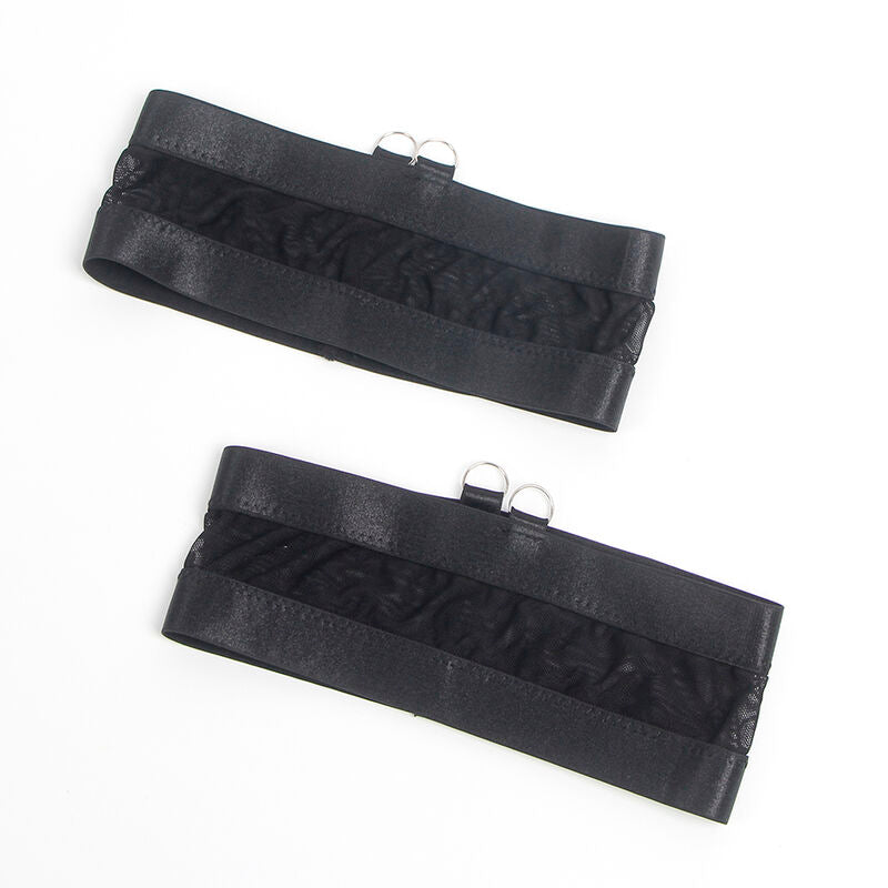 SUBBLIME - 955236 CZARNY BIUSTONOSZ BONDAGE Z KOMPLETNYMI POŃCZĄŻKAMI S/M